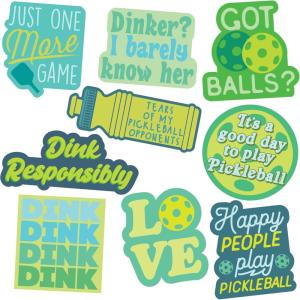 Pickleball Sticker Extra Large Stickers for Adults Funny Adhesives with Memes Pickle Ball Cool Sarcastic Multi 10 Pieces(10 Pieces)