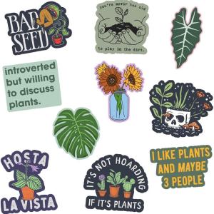 Plants Sticker Extra Large Stickers for Adults Funny Adhesives with Memes Cool Sarcastic Multi 10 Pieces(10 Pieces)