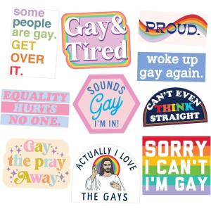 Pride Sticker Extra Large Stickers for Adults Funny Adhesives with Memes Cool Pride Multi 10 Pieces(10 Pieces)