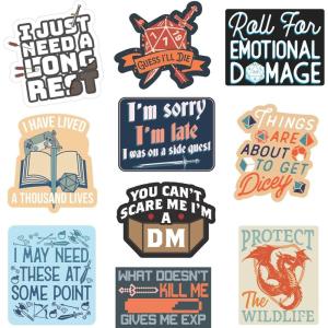 RPG Sticker Extra Large Stickers for Adults Funny Adhesives with Memes Cool Sarcastic Multi 10 Pieces(10 Pieces)