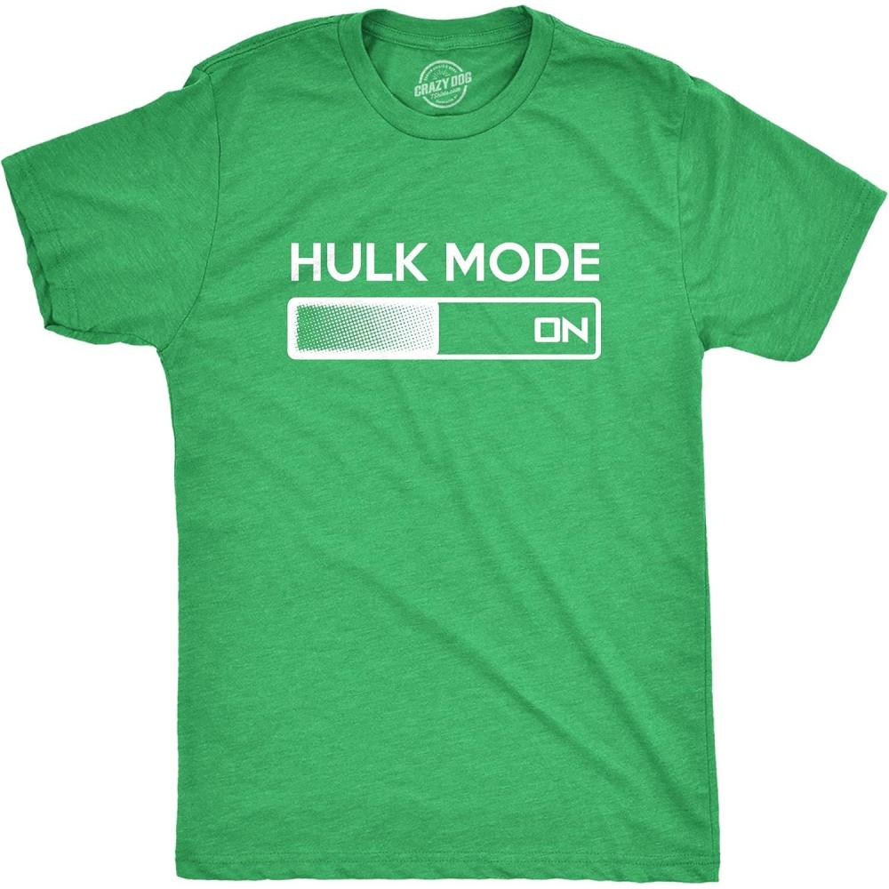 imageHulk Mode On T Shirt Funny Graphic Gym Workout Top Sarcastic Saying Adult Humor Tshirt