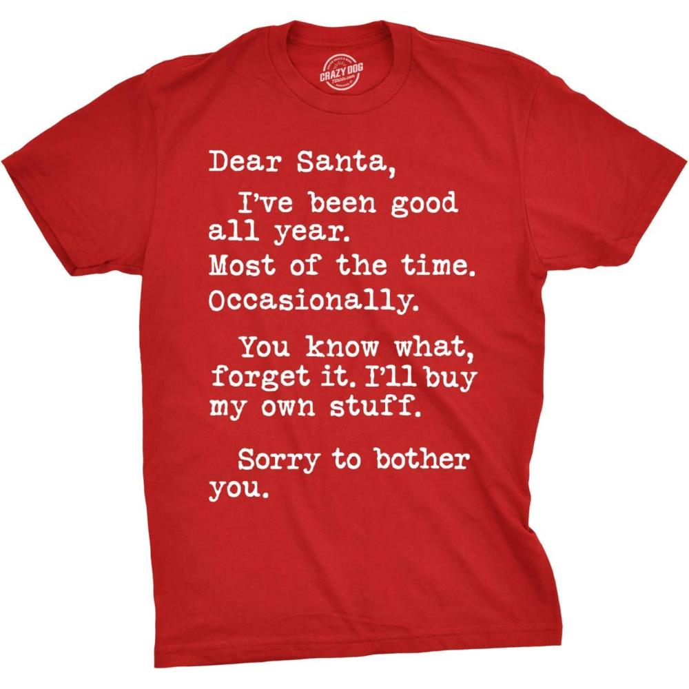 imageMens Dear Santa Ill Buy My Own Stuff T Shirt Funny Sarcastic TeeRed