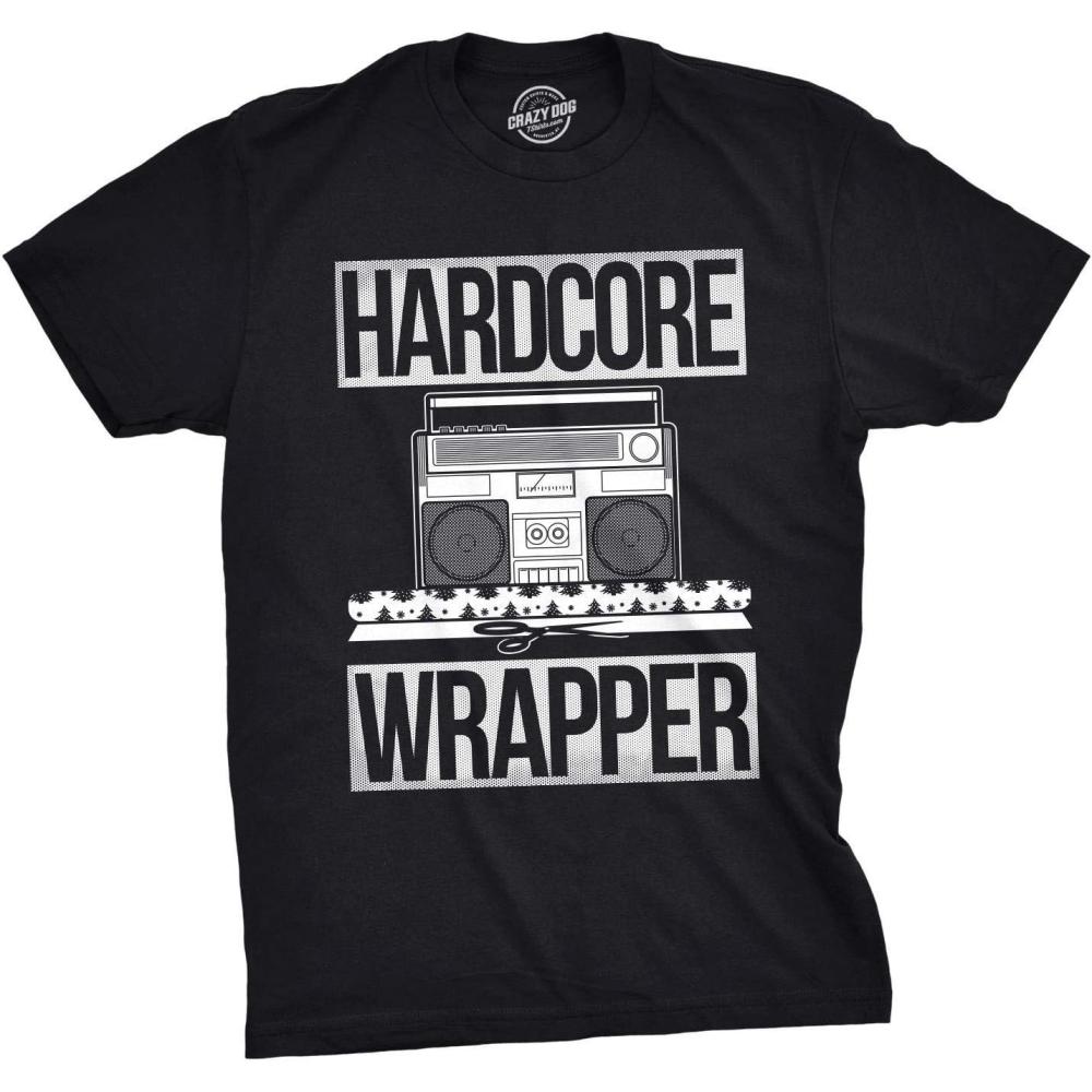 imageMens Hardcore Wrapper T Shirt Funny Christmas Offensive Xmas GiftsBlack