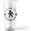 Hide and Seek Champion Pint Glass Funny Bigfoot Sasquatch Joke Novelty Cup-16 oz Funny Drinking Glasses Cool Sarcastic Novelty Drinking Glasses White Standard