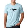Mens Shark Hierarchy Chart T Shirt Funny Science Ocean Tee for Guys(Light Heather Blue – Shark Hierarchy)