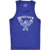 Americaaaw Mens Fitness Tank Funny 4th of July Merica Bald Eagle Beer Drinking Graphic Party Shirt(Heather Royal)