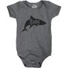 Crazy Dog T-shirts Creeper Baby Shark Cute Baby Funny Shirt for Newborn Shower Graphic Infant Tee(Dark Heather Grey)