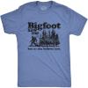 Mens Bigfoot Saw Me But No One Believes Him T Shirt Funny Sasquatch Graphic Novelty Tee(Light Heather Blue)