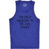 Mens Fitness Tank I’m Only Talking to My Dog Today Tanktop Funny Pet Puppy Lover Shirt(Heather Royal)