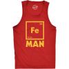 Mens Fitness Tank Iron Science Tanktop Cool Novelty Funny Nerdy Graphic Print T Shirt(Red)