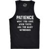 Mens Fitness Tank Patience What You Have When There are Too Many Witnesses Tanktop Funny Sarcastic Graphic Shirt(Black)