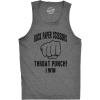 Mens Fitness Tank Rock Paper Scissors Throat Punch Tanktop Funny Sarcastic Humor Shirt(Dark Heather Grey)
