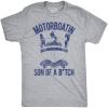 Mens Motorboatin Son of A Bitch T Shirt Funny Nautical Movie Quote Tee(Light Heather Grey)