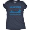 Womens Sometimes Motivation Finds You T Shirt Funny Shark Tee(Heather Navy – Motivation Shark)