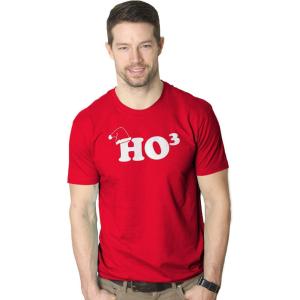 Ho to The Third Ugly Funny Christmas T Shirt Hohoho Holiday Xmas Graphic Tees(Red)
