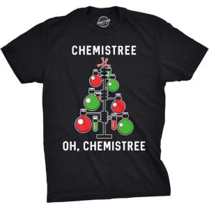 Mens Chemistree T Shirt Funny Chemistry Science Christmas Nerdy Graphic Cool Tee(Black)
