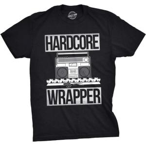 Mens Hardcore Wrapper T Shirt Funny Christmas Offensive Xmas Gifts(Black)