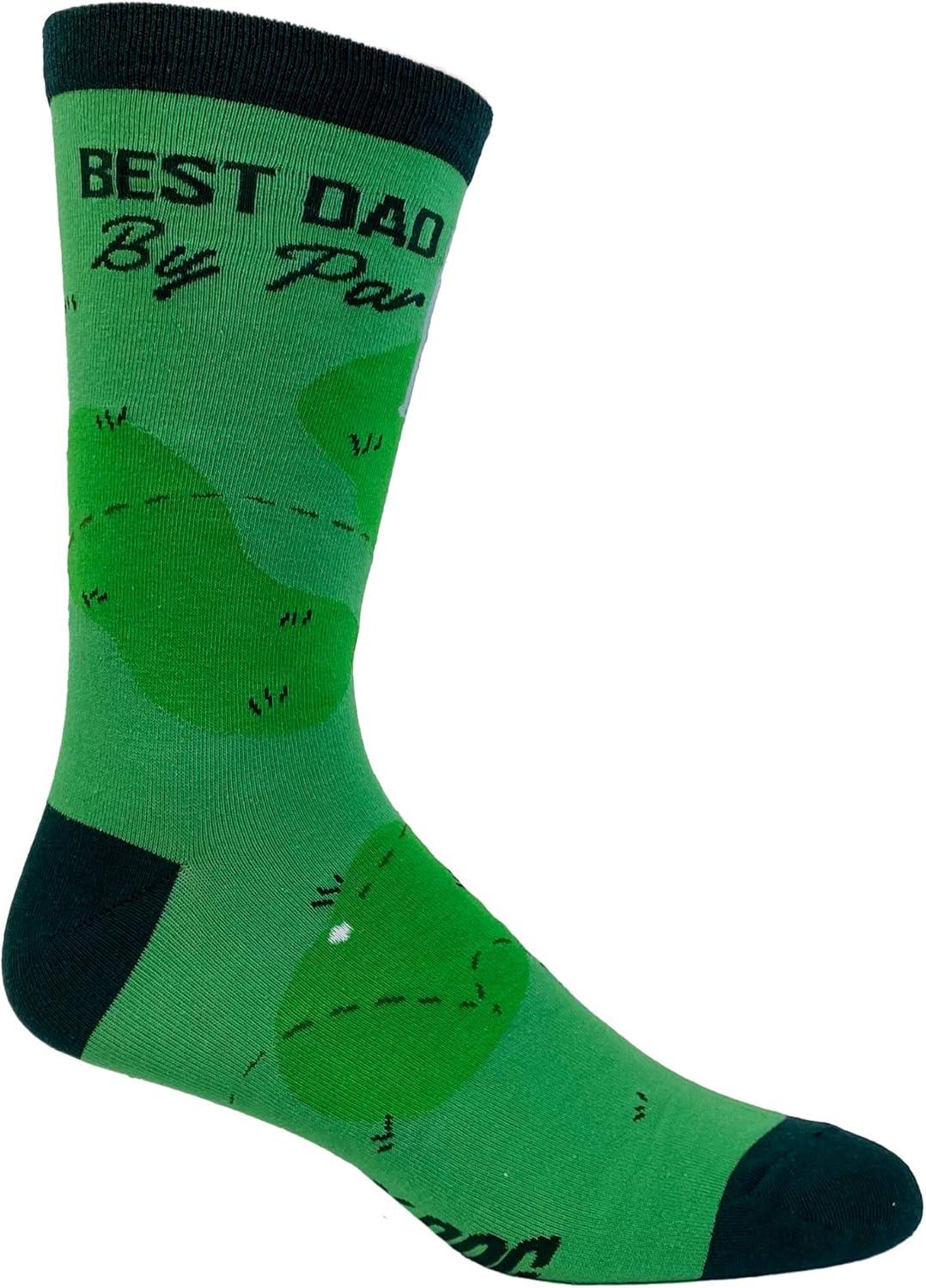 imageCrazy Dog TShirts Mens Best Dad By Par Socks Funny Fathers Day Golf Novelty Graphic Footwear