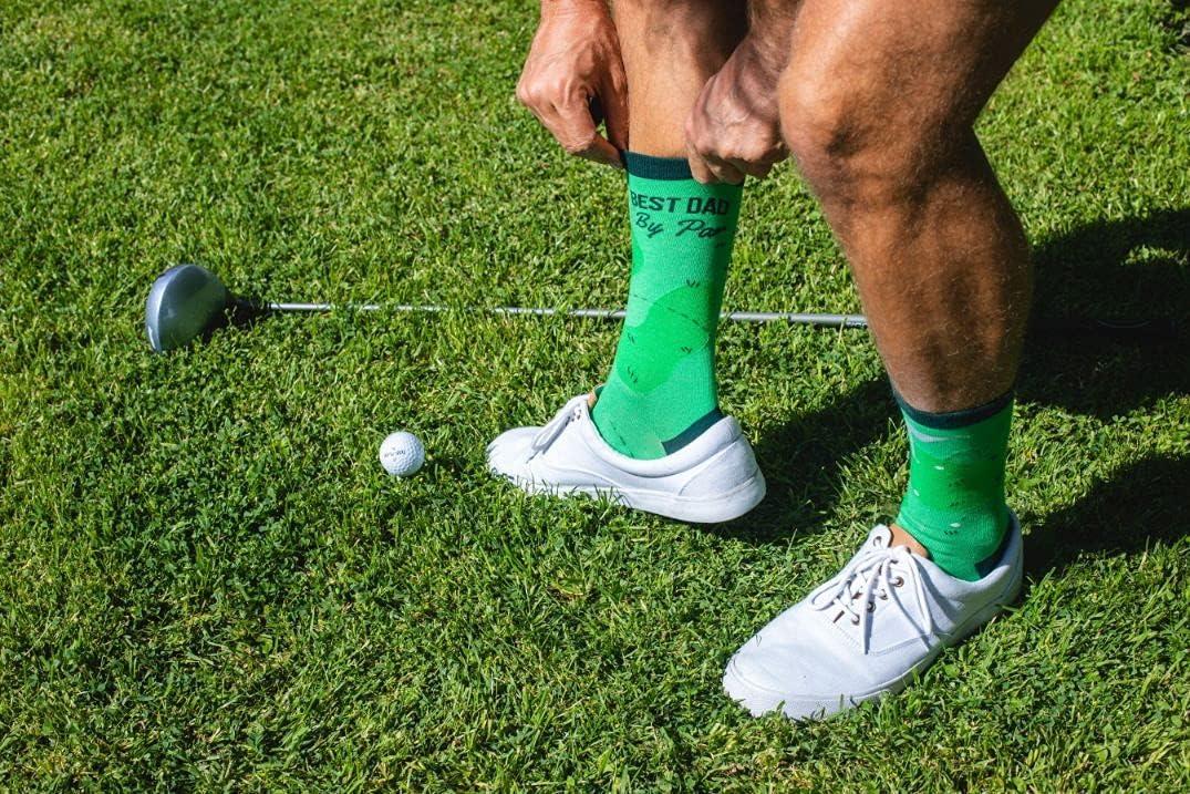 imageCrazy Dog TShirts Mens Best Dad By Par Socks Funny Fathers Day Golf Novelty Graphic Footwear