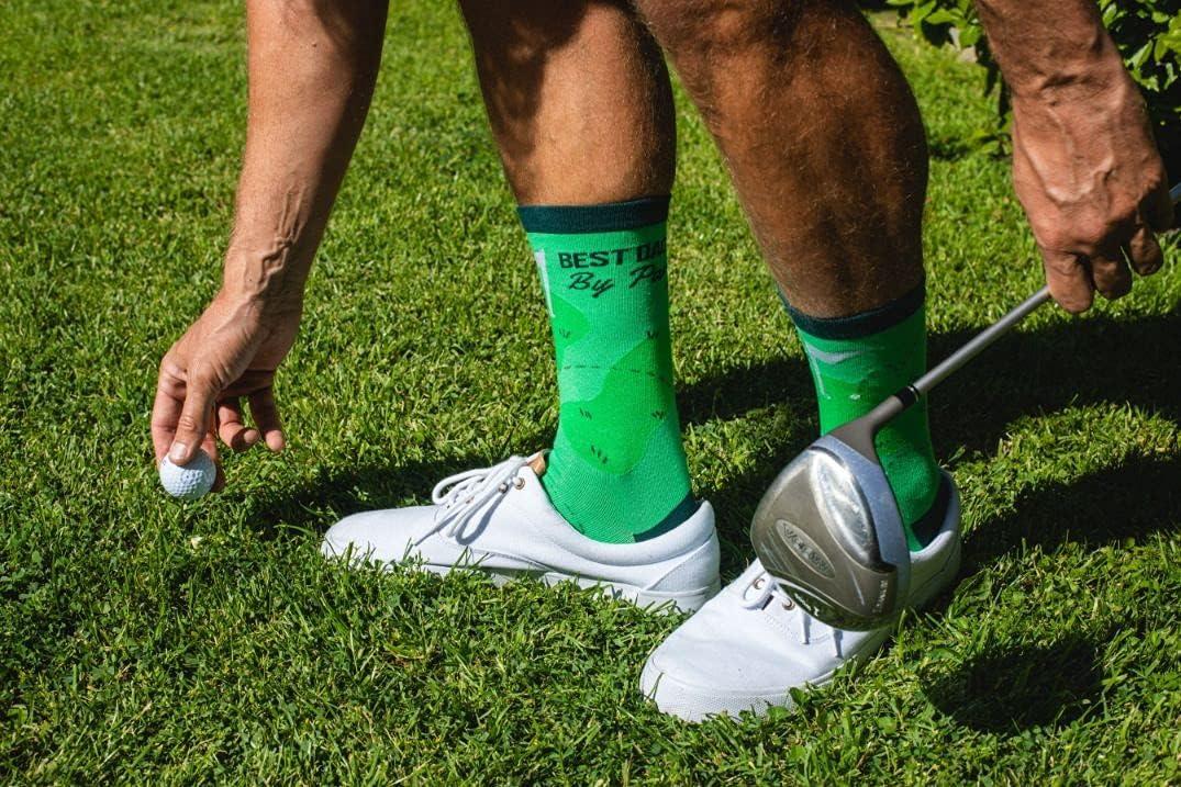 imageCrazy Dog TShirts Mens Best Dad By Par Socks Funny Fathers Day Golf Novelty Graphic Footwear