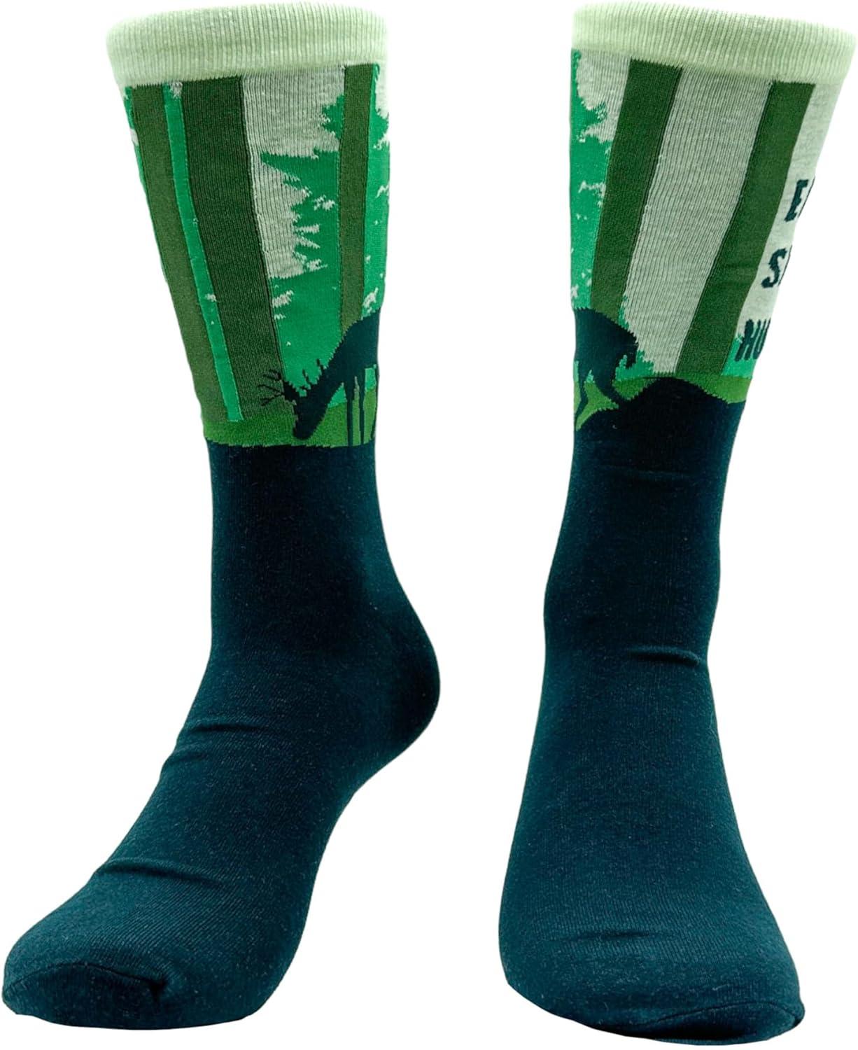 imageCrazy Dog TShirts Mens Funny Golf Socks Sports Crews for Guys with Fun Clubhouse SayingsEat Sleep Hunt