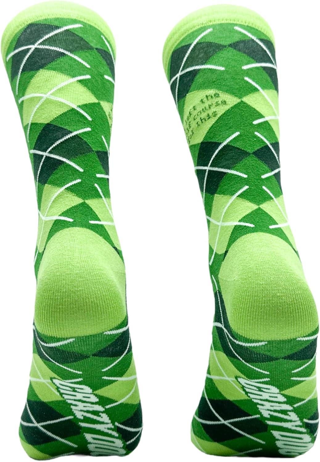 imageCrazy Dog TShirts Mens Funny Golf Socks Sports Crews for Guys with Fun Clubhouse SayingsGolf Course