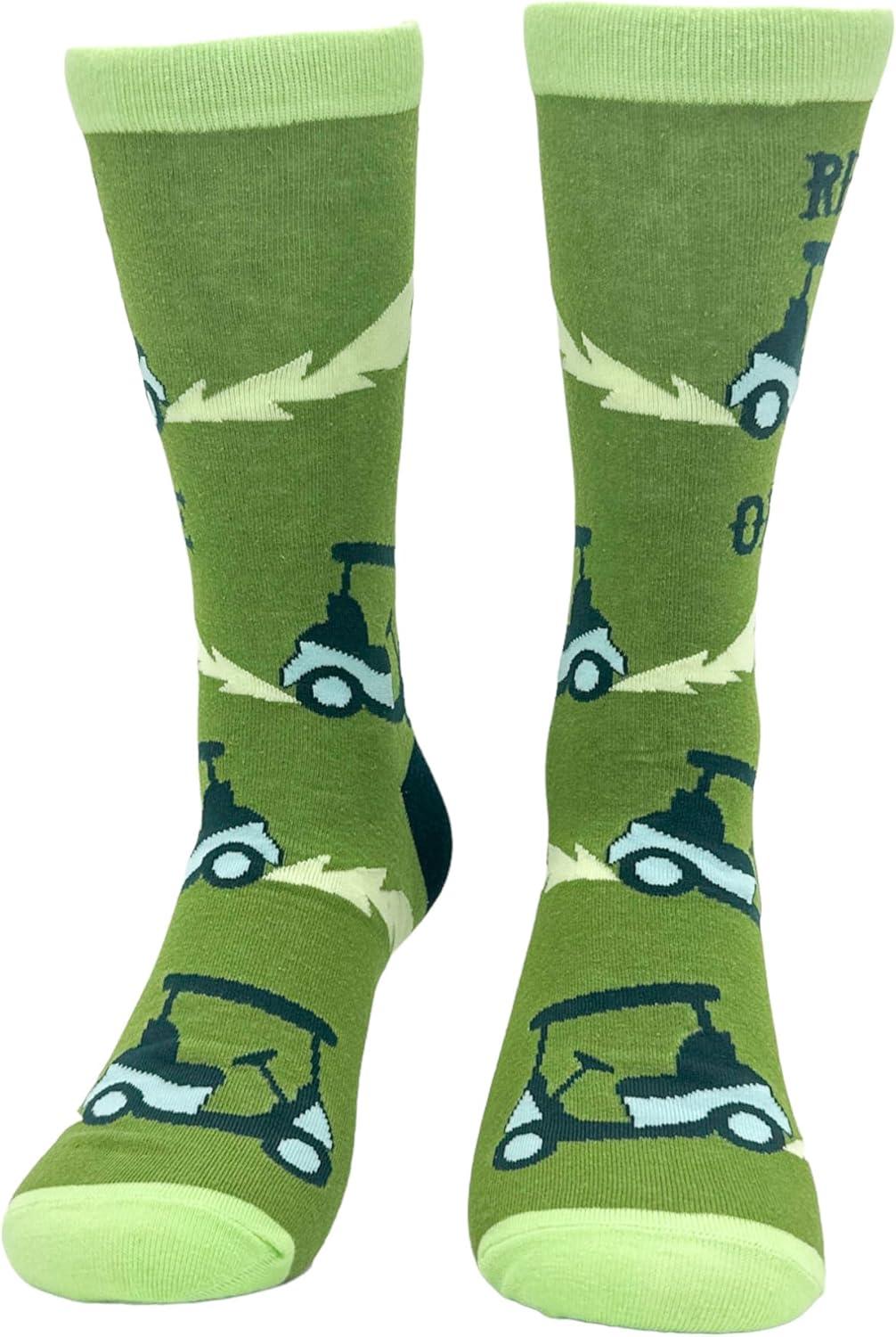 imageCrazy Dog TShirts Mens Funny Golf Socks Sports Crews for Guys with Fun Clubhouse SayingsRide Or Die