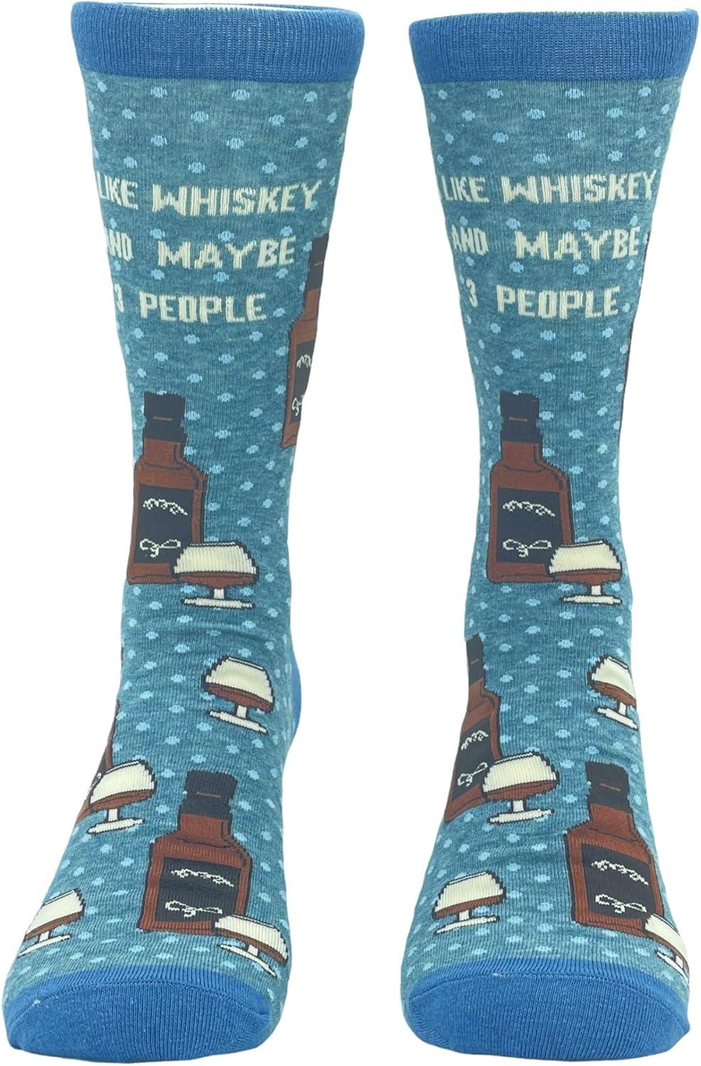 imageCrazy Dog TShirts Mens Funny Golf Socks Sports Crews for Guys with Fun Clubhouse SayingsWhiskey and 3 People