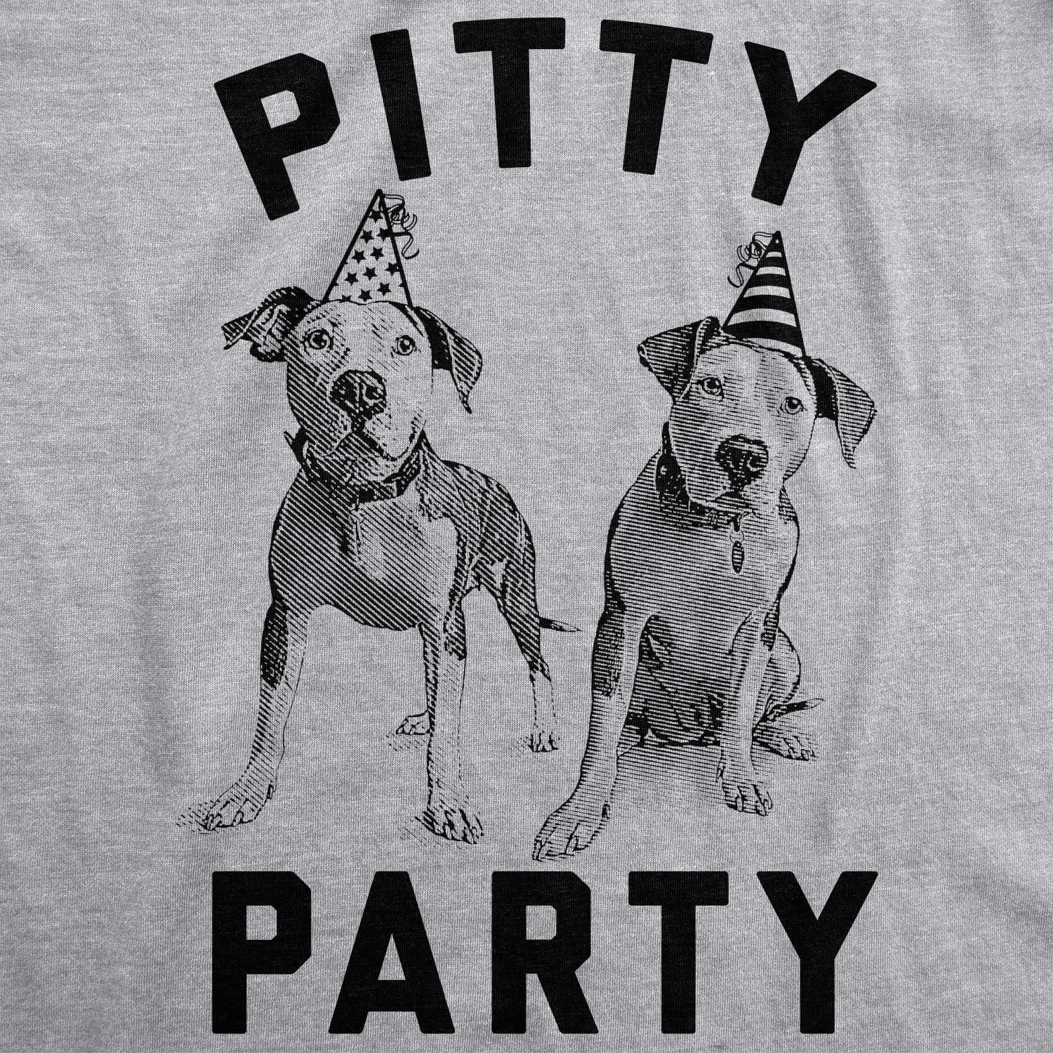 imageMens Pitty Party T Shirt Cute Pitbull Dog Tee Gift for Pet OwnerLight Heather Grey
