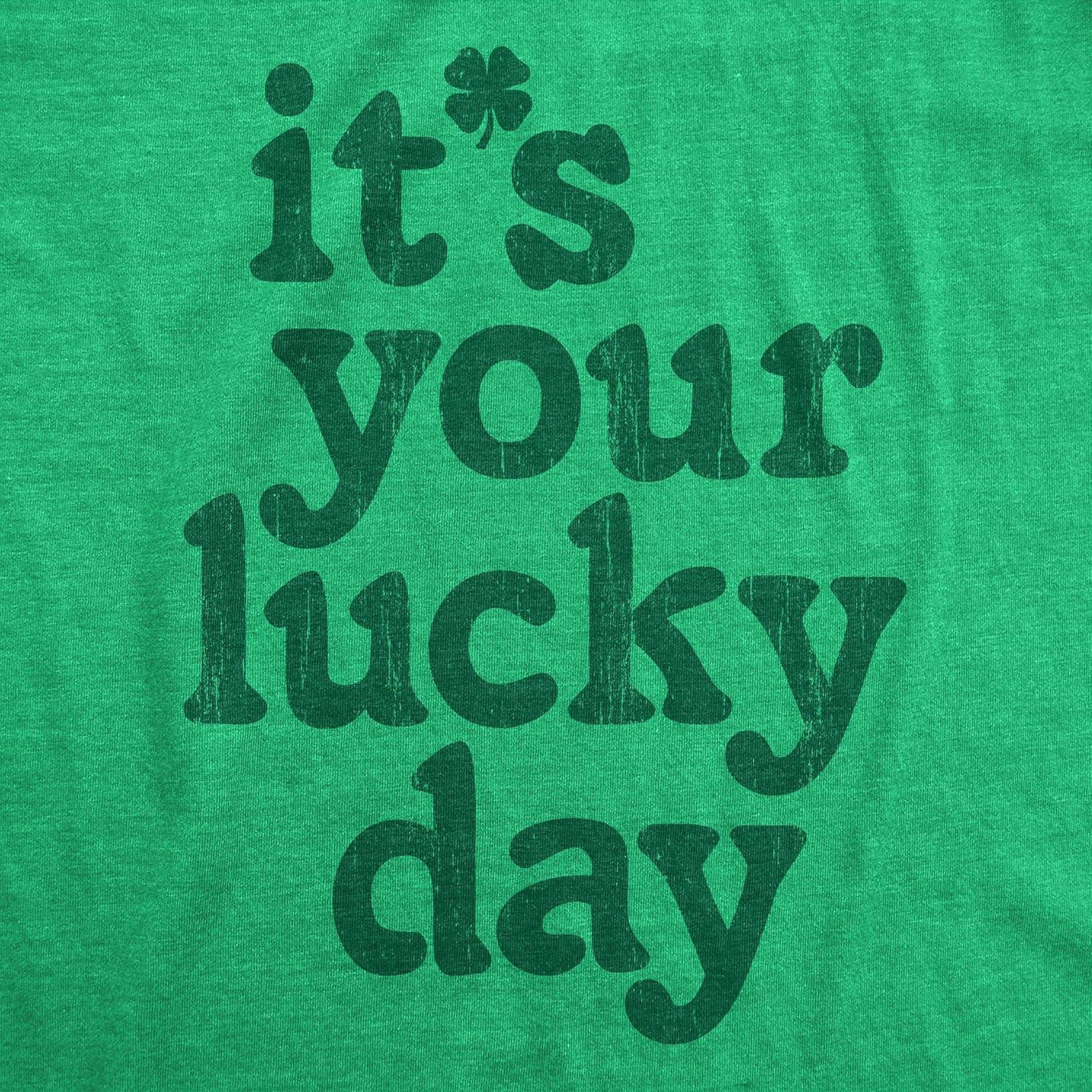 imageWomens Funny T Shirts Its Your Lucky Day St Patricks Day Graphic Tee for LadiesHeather Green Its Your Lucky Day