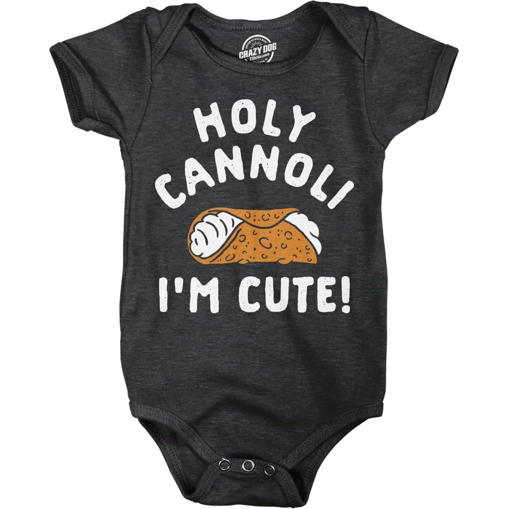 imageCrazy Dog TShirts Holy Cannoli Im Cute Baby Bodysuit Funny Sarcastic Food Graphic Novelty Jumper For Infants