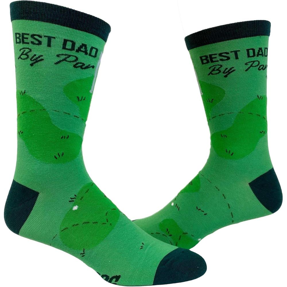 imageCrazy Dog TShirts Mens Best Dad By Par Socks Funny Fathers Day Golf Novelty Graphic Footwear