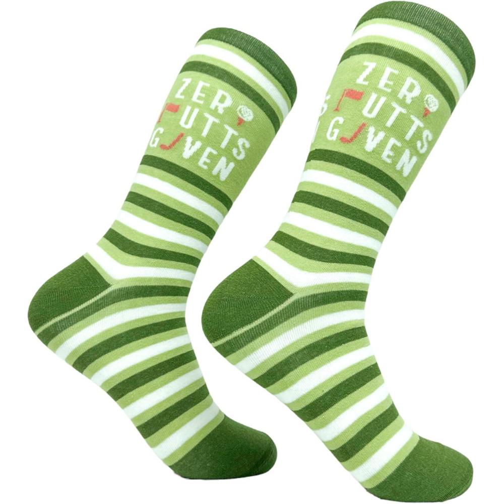 imageCrazy Dog TShirts Mens Funny Golf Socks Sports Crews for Guys with Fun Clubhouse SayingsZero Putts Given
