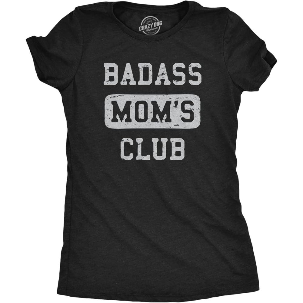 imageFunny Mom Shirts for Cool Moms with Hustle Sarcastic Mothers Day Tees with Funny SayingsHeather Black Moms Club