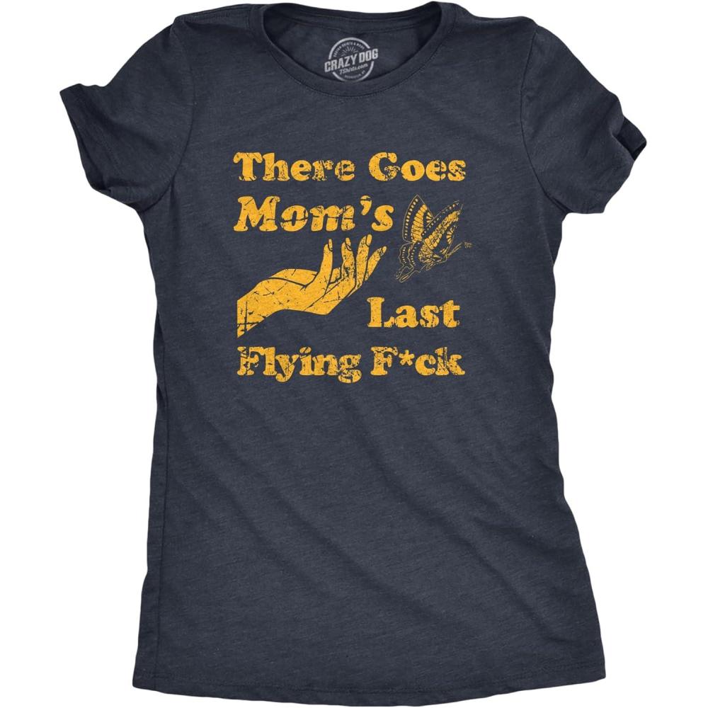 imageFunny Mom Shirts for Cool Moms with Hustle Sarcastic Mothers Day Tees with Funny SayingsHeather Navy Last Flying