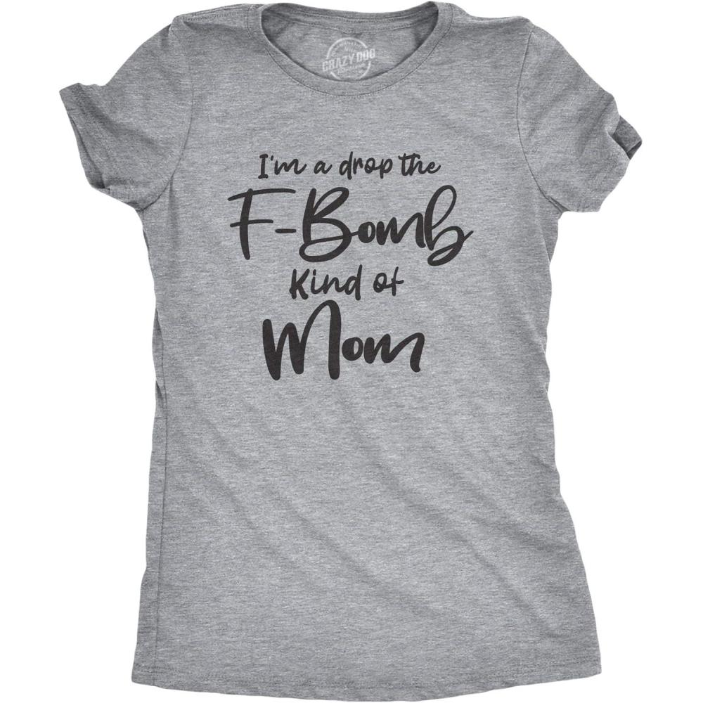 imageFunny Mom Shirts for Cool Moms with Hustle Sarcastic Mothers Day Tees with Funny SayingsLight Heather Grey Fbomb Mom