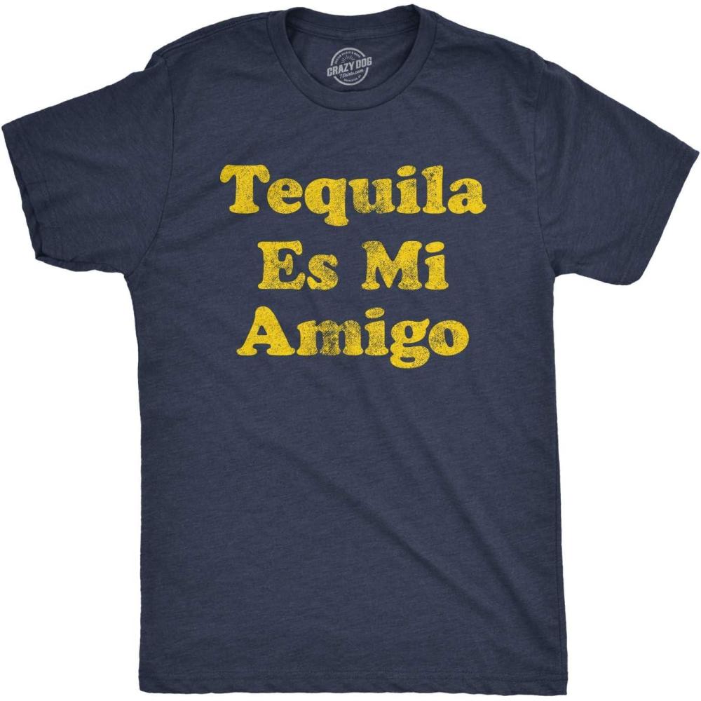 imageMens Tequila ES Mi Amigo T Shirt Funny Drinking Friend Humor TeeHeather Navy