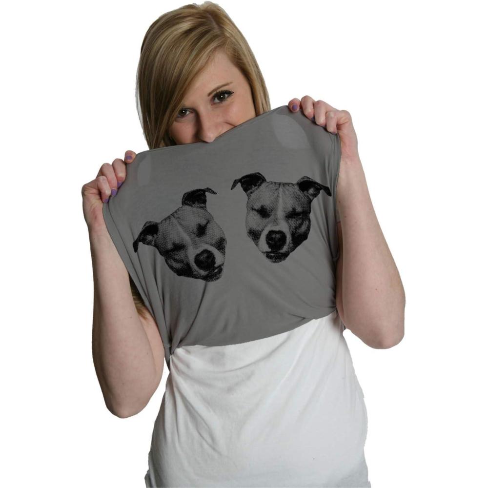 imageWomens Ask Me About My Pitties T Shirt Funny Flip Up Dog Pitbull TeeLight Heather Grey