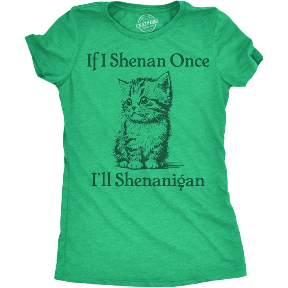 imageWomens Funny T Shirts If I Shenan Once Ill Shenangian Sarcastic St Patricks Day Tee for Ladies