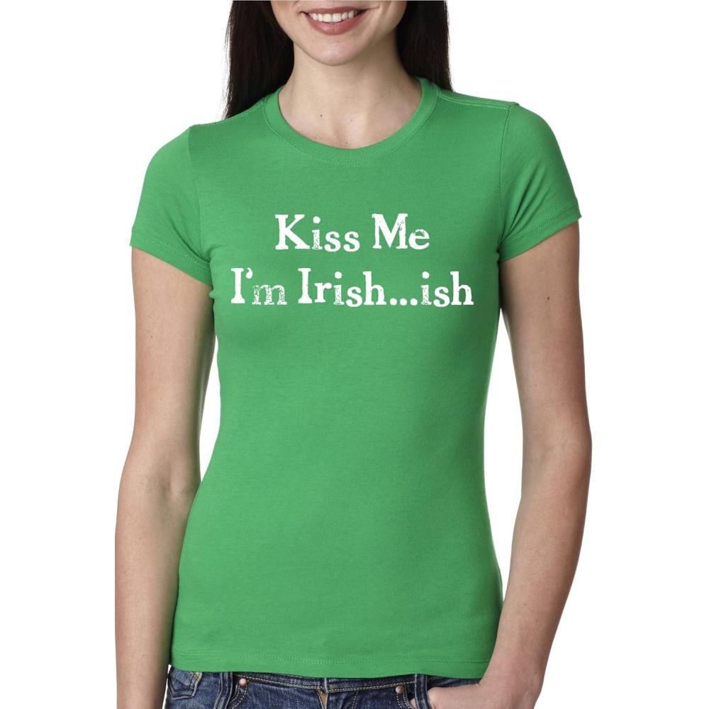imageWomens Im Irish ish so Kiss Me T Shirt Funny Irish Tee for Saint Patricks DayGreen