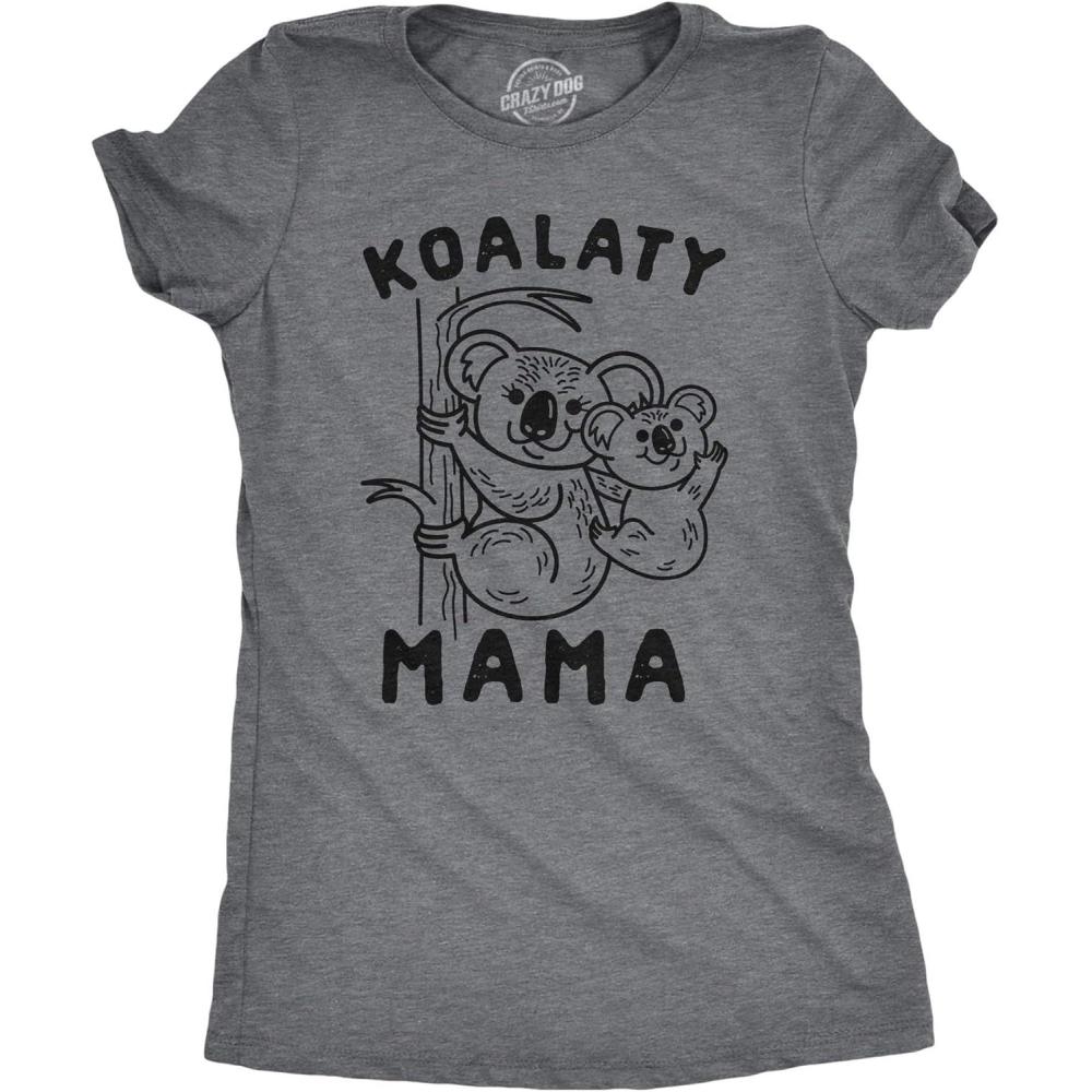 imageWomens Mama Duck T Shirt Cute Bird mom Gift for Pet Owner or LoverDark Heather Grey Koalaty Mama