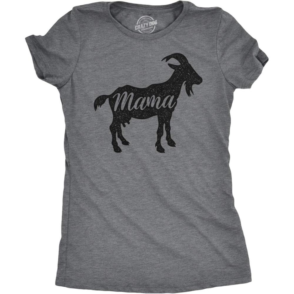 imageWomens Mama Duck T Shirt Cute Bird mom Gift for Pet Owner or LoverDark Heather Grey Mama Goat