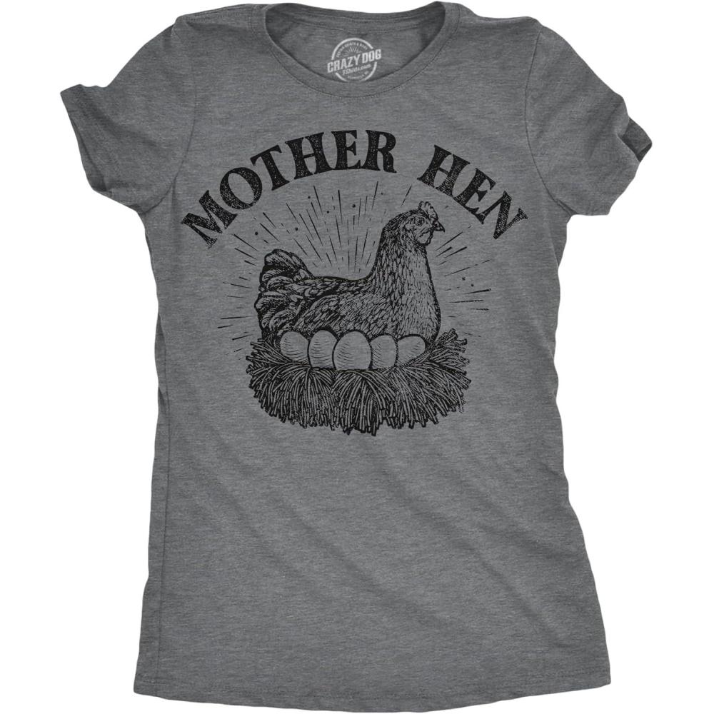 imageWomens Mama Duck T Shirt Cute Bird mom Gift for Pet Owner or LoverDark Heather Grey Mother Hen