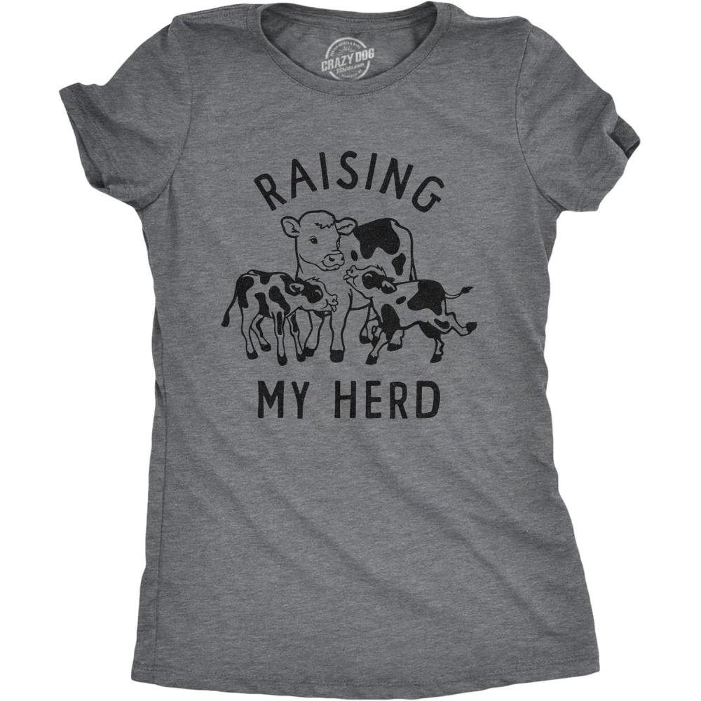 imageWomens Mama Duck T Shirt Cute Bird mom Gift for Pet Owner or LoverDark Heather Grey My Herd