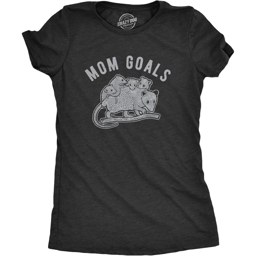 imageWomens Mama Duck T Shirt Cute Bird mom Gift for Pet Owner or LoverHeather Black Mom Goals Opossum