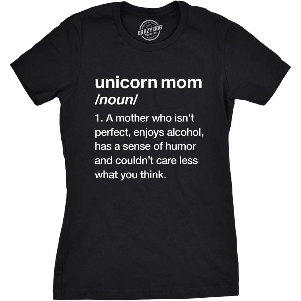 imageWomens Mama Duck T Shirt Cute Bird mom Gift for Pet Owner or LoverHeather Black Unicorn Mom