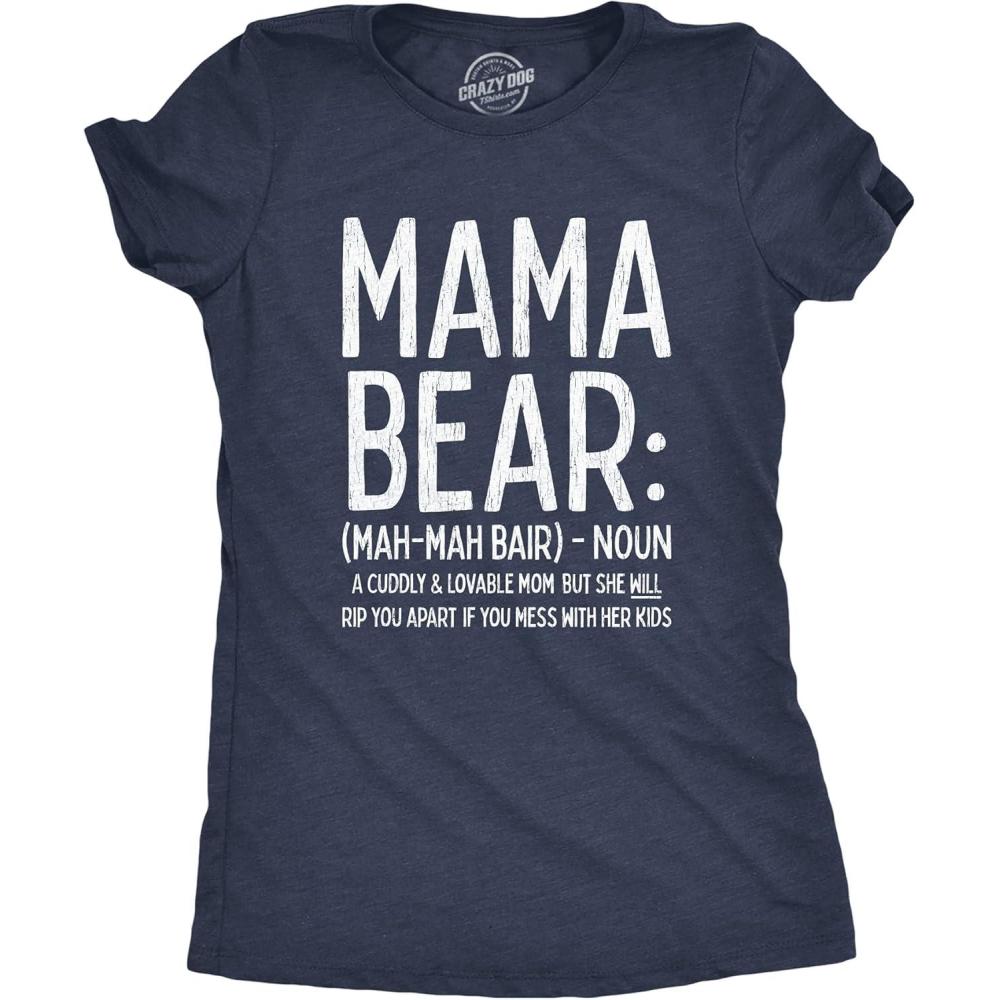 imageWomens Mama Duck T Shirt Cute Bird mom Gift for Pet Owner or LoverHeather Navy Mama Bear Definition