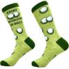 Crazy Dog T-Shirts Mens Funny Golf Socks Sports Crews for Guys with Fun Clubhouse Sayings(Distracted By Balls)