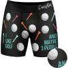 Crazy Dog T-Shirts Mens I Like Golf and Maybe 3 People Boxers Funny Sarcastic Golfing Ball Tee Graphic Underwear for Guys(Black)