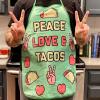 Crazy Dog T-Shirts Peace Love Tacos Funny Graphic Novelty Kitchen Accessories